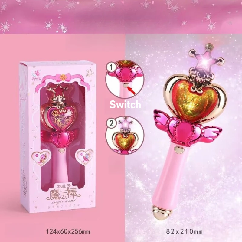 Fairy Magic Wand Glowing Musical Sound Effects Toys Cutie Moon Rod Wand Figure Toys Queen Transformation Wand Stick Girls Gifts - view 4