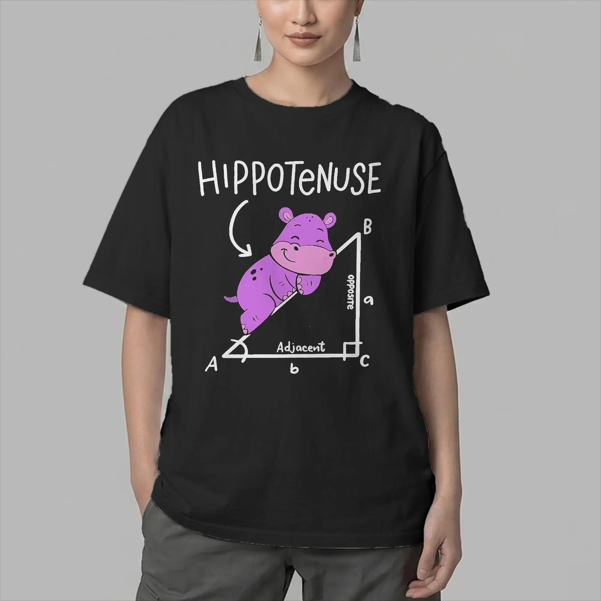 Hippotenuse Hypotenuse Triangle Geometry Math T-Shirt Men  Crazy Cotton Tee Shirt O Neck Short Sleeve T Shirts Printing Tops