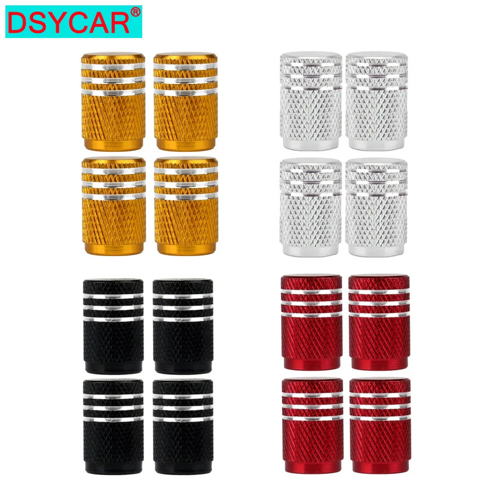 Dsycar-tampa da válvula do pneu, universal, feito de liga de alumínio, para o carro, caminhão, motocicleta, bicicleta, 4 pcs/lot