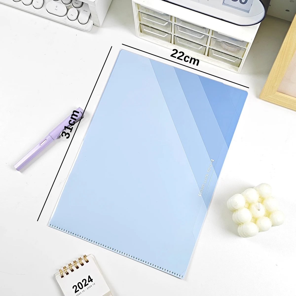 Gradient Multi-Layer Folder A4 Subject Classification Test Paper Folder L-Shaped Folder 6-Layer Classification File Bag Multi-Functional Index Material