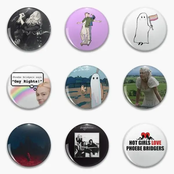 Phoebe Bridgers Face Artwork Punisher Peephole Frame We Soft Button Pin Customizable Decor Metal Cartoon Collar Cute Badge