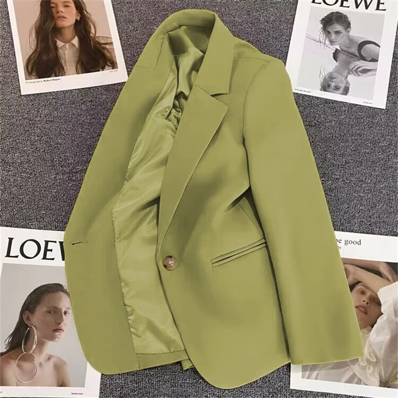 Office Ladies Formal Blazer Female Business Wear Slim Jacket Spring Autumn Coat Single Button Long Sleeve Suit Women Outerwear