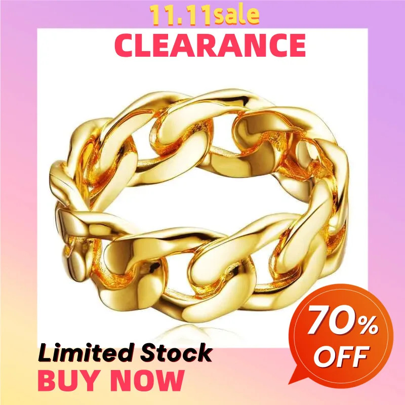 

925 Sterling Silver Gold&platinum Plated Simple Twist Braided Rings For Women Trendy Hip Hop Punk Link Chain Ring In 2 Colors