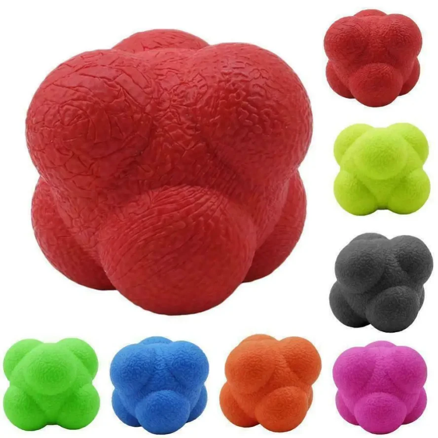 Hexagonal Reaction Ball Fitness Speed Agility Reflex Training Unpredictable Bounce For Outdoor Sport Fun Toy Skill Gear
