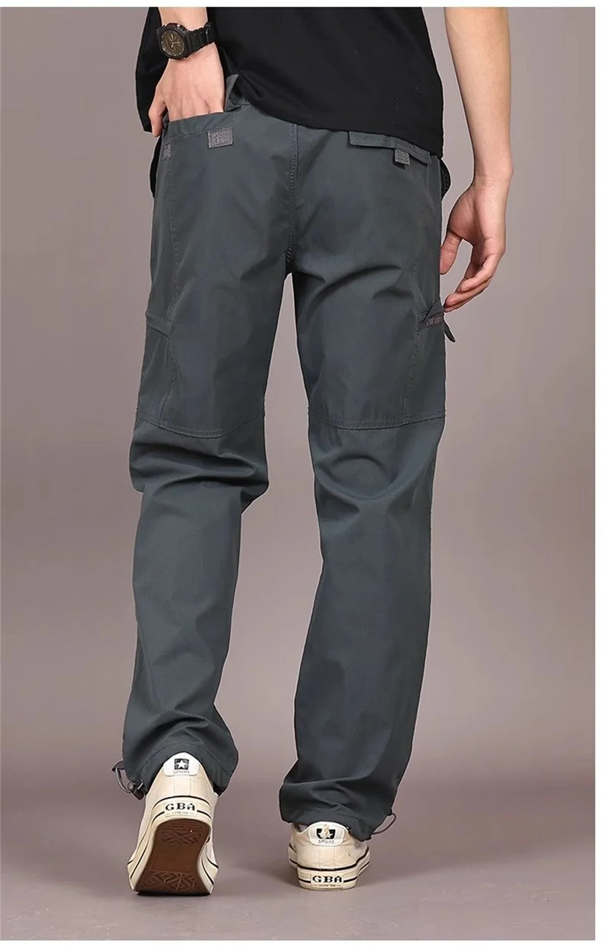 

Новые весенне-летние мужские тонкие однотонные рабочие брюки больших размеров в стиле ретро, модные свободные и универсальные прямые повседневные брюки