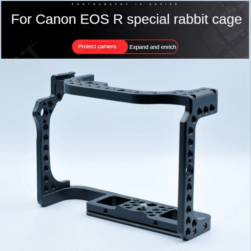 

Camera Cage For Canon EOS R Feature With 1/4 3/8 Thread Holes For Magic Arm Microphone Fill Light Attachment