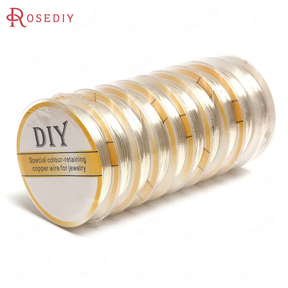 2 Rolls thickness 0.2MM~1MM 24K Gold Color Copper Make Shape Metal Wire Jewelry Making Supplies Diy Findings Accessories