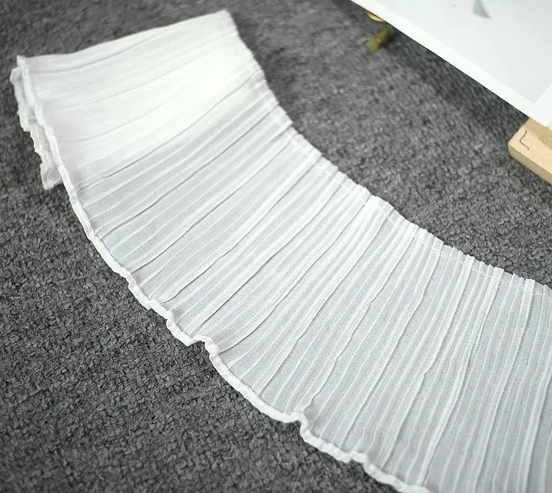 4meter price  Chiffon pleated lace accordion pleats lace lace sleeves doll dress skirt decorative clothing accessories 10cm