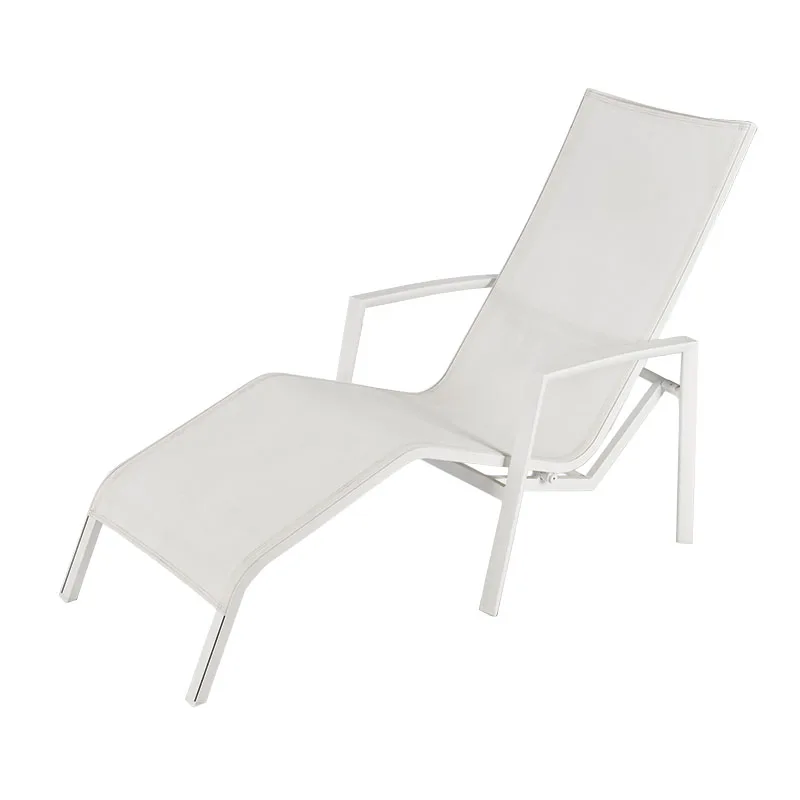 Adjustable Backrest Sunbed Reclining Sun Chair Folding Streamline Lounger Beach Bed Cot Sun Lounger Pool Lounge