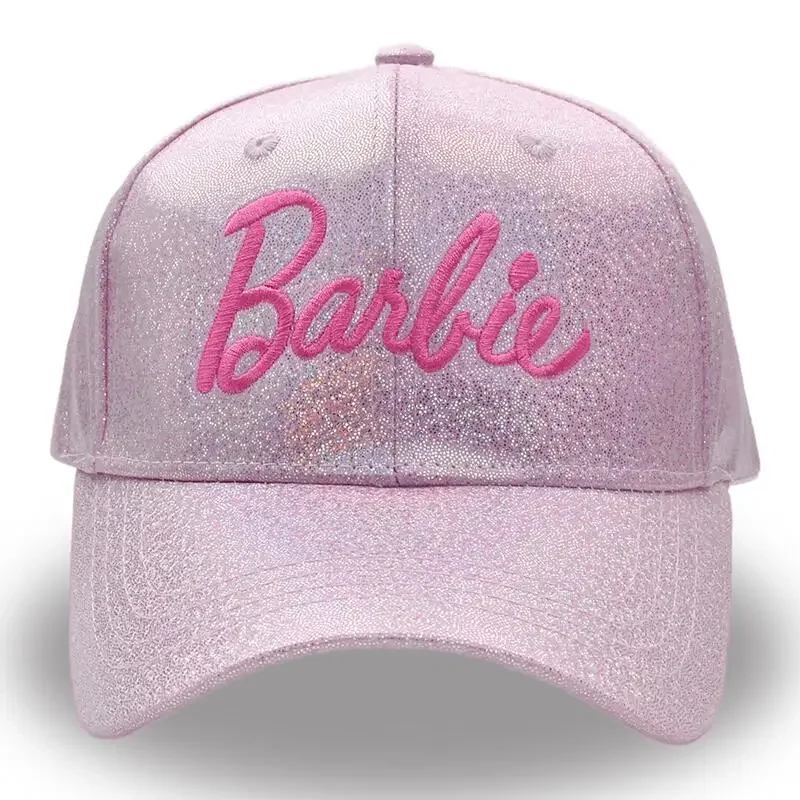 Gorra de béisbol con visera de dibujos animados de Barbie para mujer, adornos con dijes, sombrero de sol hermoso, decoración, regalos de vacaciones, ocio, moda