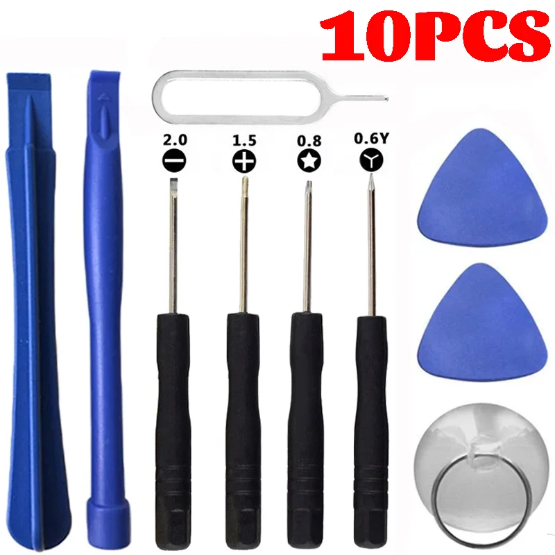 10Pcs Mobile Phone Repair Tools Kit Phones Opening Screen Pry Repair Tool Screen Pliers Suction Cup Phone Screwdriver for IPhone