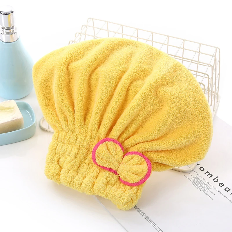 Microfibre Bowknot Wrap Towel Quick Hair Drying Bath Towels Spa Bowknot Wrap Towel Hat Cap for Bath Bathroom Accessories