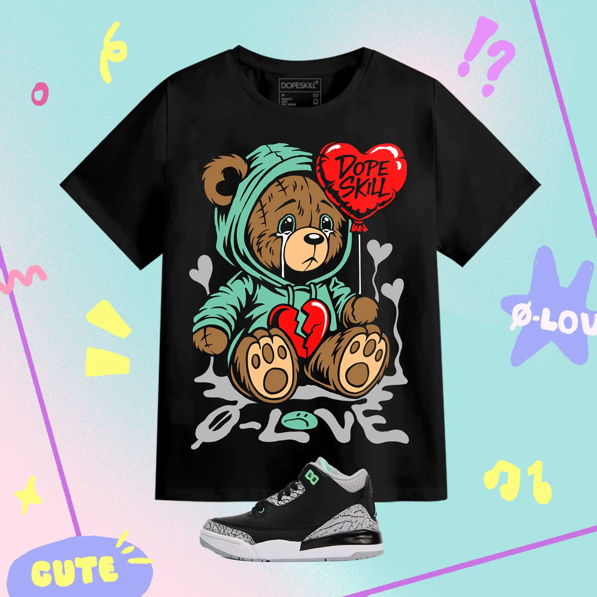 Camiseta gótica con estampado de oso roto para hombre y mujer, ropa de calle de gran tamaño, estilo vintage harajuku, y2k