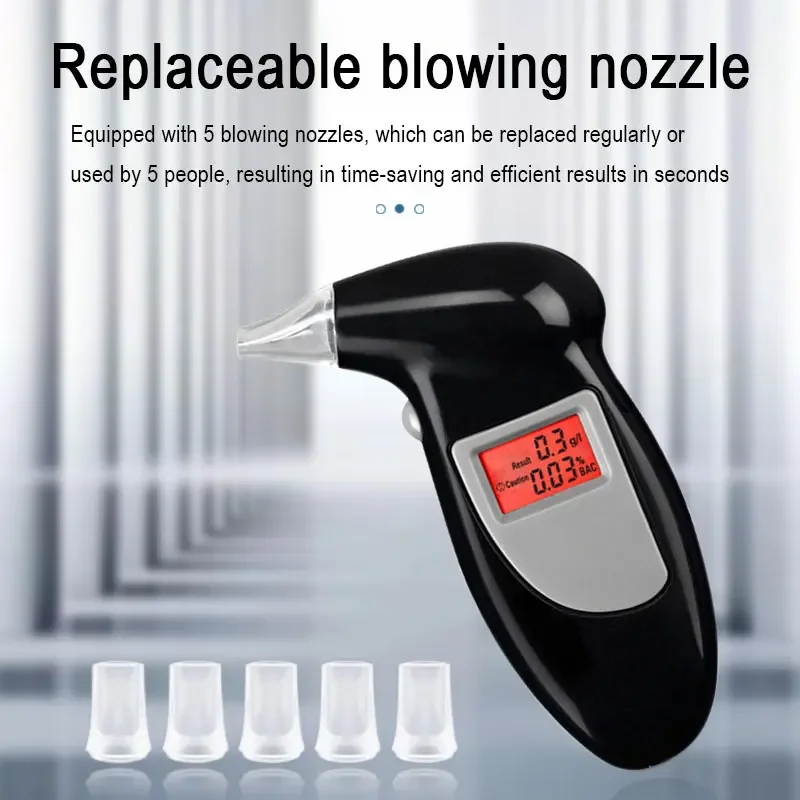 Birds Beak Vehicle Breathalyzer Blowing Digital Display Detector For Vehicle Portable Drink-driving Breathalyzer