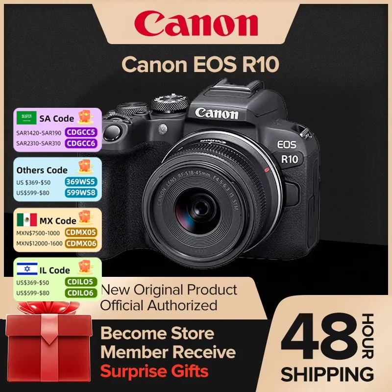 Canon EOS R10 APS-C Flagship Professional Mirrorless Digital Camera High-Speed Continuous Shooting 4K Video Body Or With RF-S