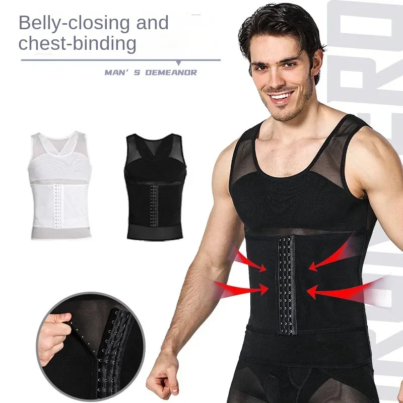 

Mens Body Shaper Compression Vest Abdomen Shapewear Tummy Slimming Sheath Gynecomastia Shapers Corset Waist Trainer Fajas Tops