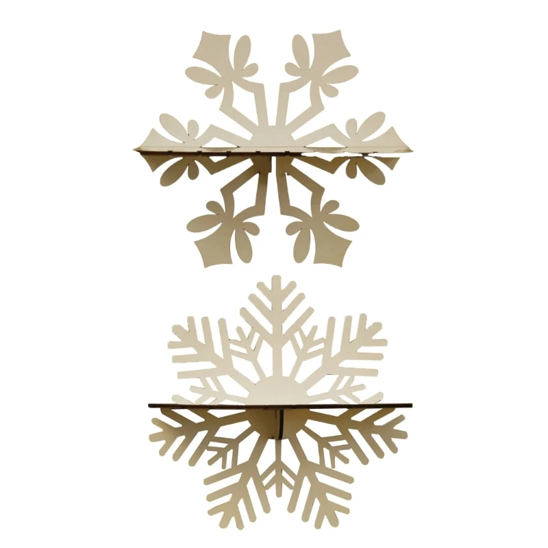 Unique  Wood Snowflake Shape Wall Mounted Shelf for Organizing Jewelry Wall Storage Holder KXRE