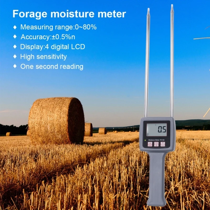 Multiple Wheat Water Content Gauge, Grains Humidity Monitoring Measurement with LCD Display for Efficient Farm Management