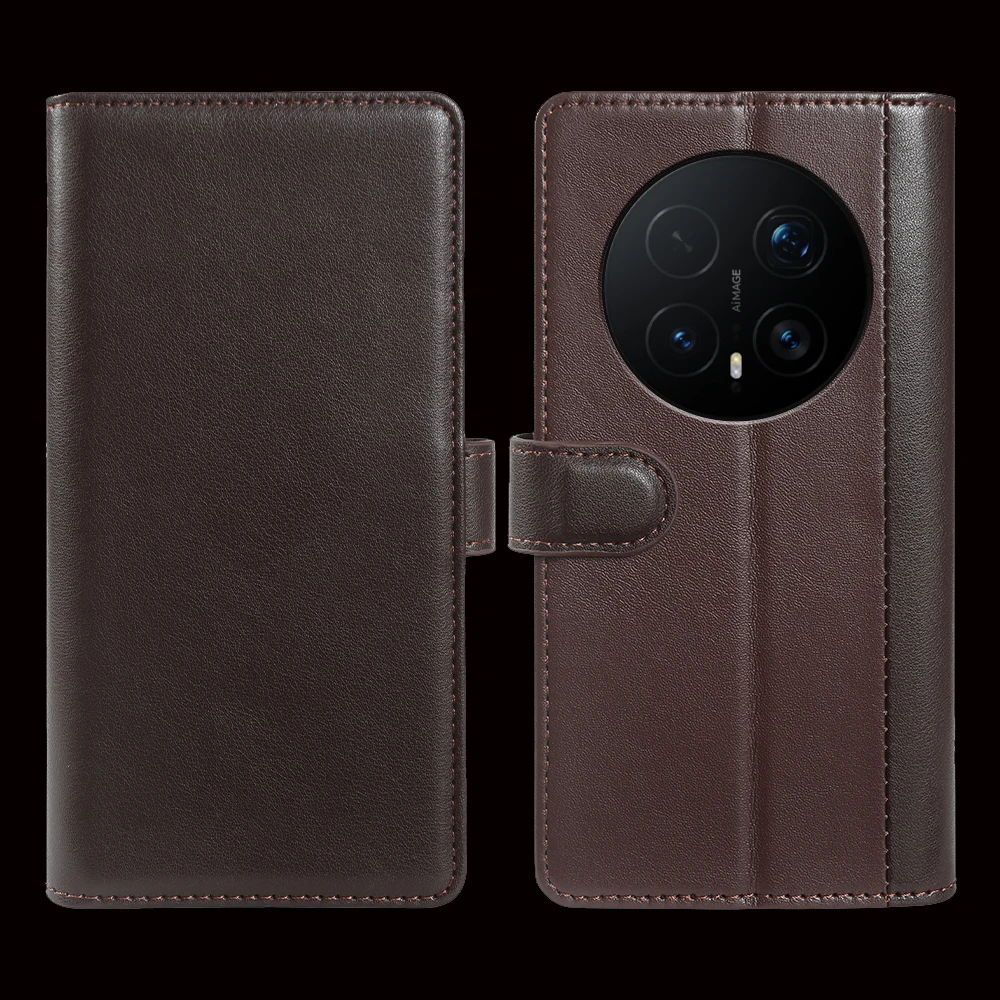 Calfskin Genuine Split Leather Flip Case For Honor Magic 8 Pro Magic8 500 Pro 600 Lite Phone Case Cover Wallet Shockproof Coque