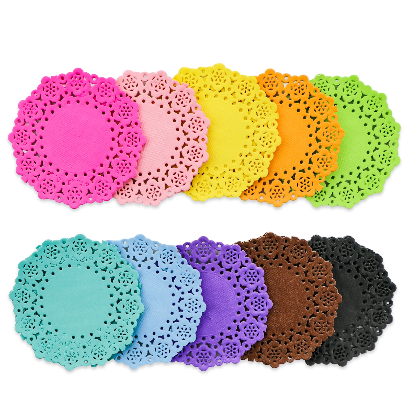 200 Pcs 3 Inch Round Lace Colored Paper Doilies, Assorted 10 Colors Mini Paper Doilies for Tables