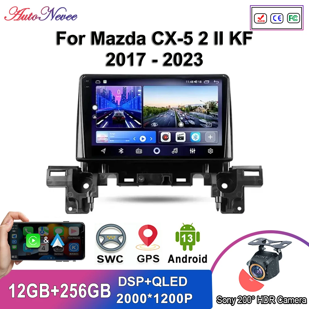 

Android Car DVD For Mazda CX-5 2 II KF 2017 - 2023 Car Radio Stereo Multimedia Video Player Navigation GPS No 2 din 5G WIFI BT