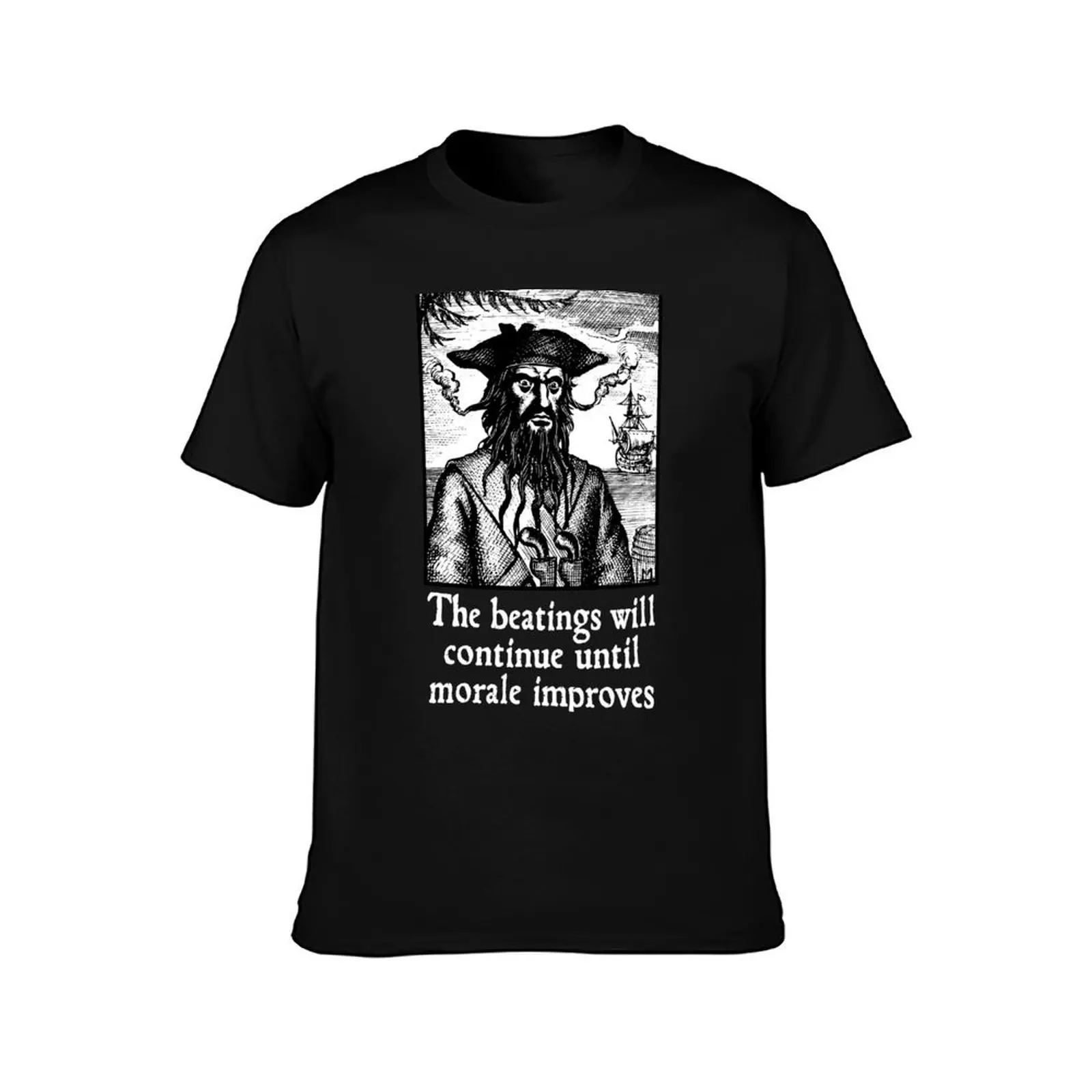 The Beatings Will Continue until Morale Improves T-Shirt Large Size Loose Casual Tee T-Shirt