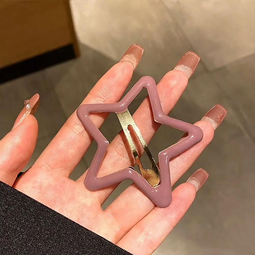 Sweet Pentagonal Star Star BB Hair Clip Alloy Hollow Side Barrettes Geometric Colorful Y2k Hairpin Female
