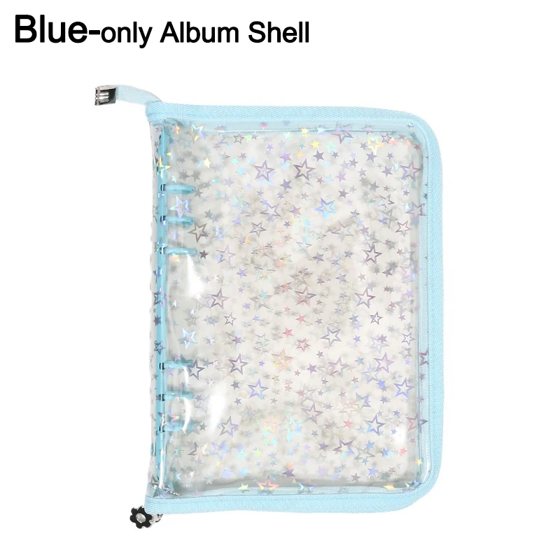Transparent Kpop Idol Photo Album Kawaii Stationery A5 Laser Star Zipper Binder Collect Book Refill Organizer DIY Journal Dair view 4