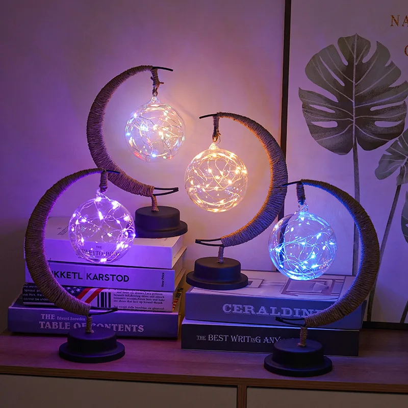 Nusogon Enchanted Lunar Lamp -Magic Moon Shape Lamp,LED Crescent Light,Ramadan Lamp,Home Bedroom Romantic Nightstand Decoration