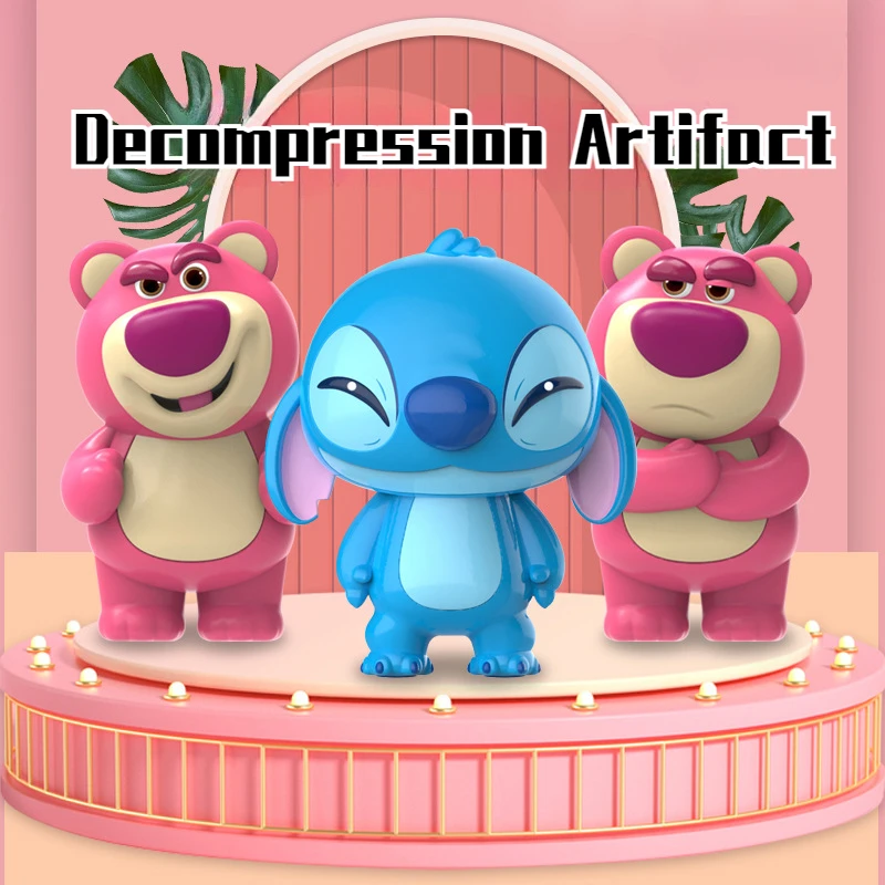 

Disney Stitch Decompression Toy Strawberry Bear Pinch Joy Cartoon Children's Toy Gift Decompression Tool Squeeze Toy