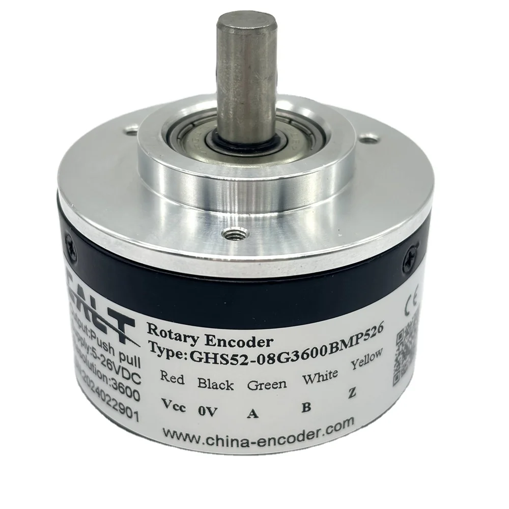 

NPN output 52mm outer size rotary encoder 100-5000ppr CALT GHS52 8mm shaft encoder