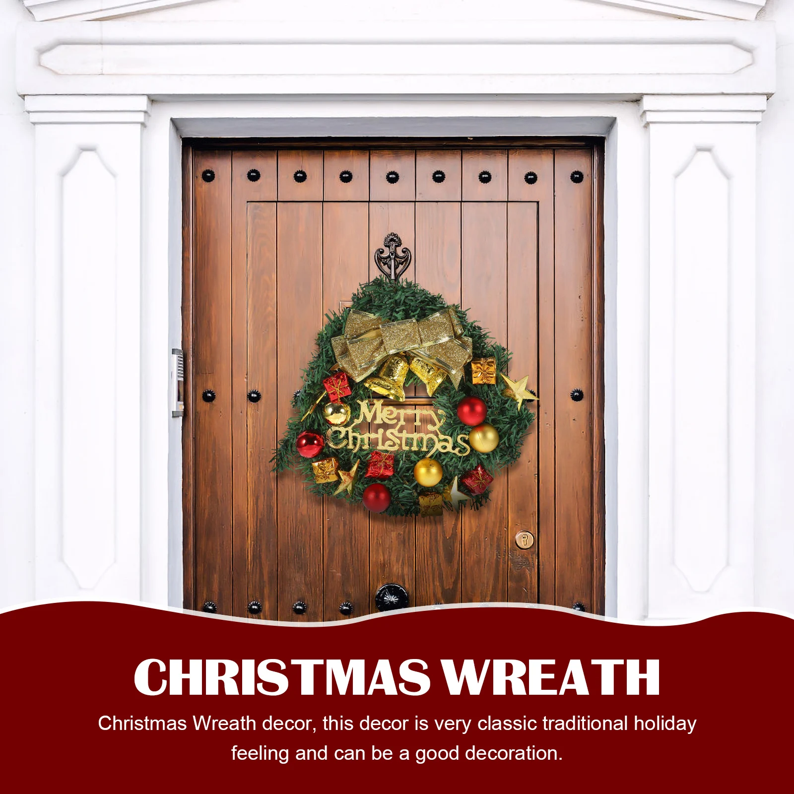 

Christmas Wreath Supplies Decor Bow Front Door Hanging Ornaments Wreaths Artificial