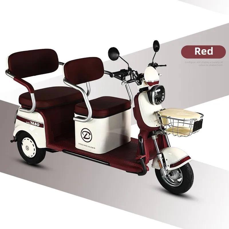 

New electric tricycle to pick up children double row small household battery car national standard for the elderly scooter