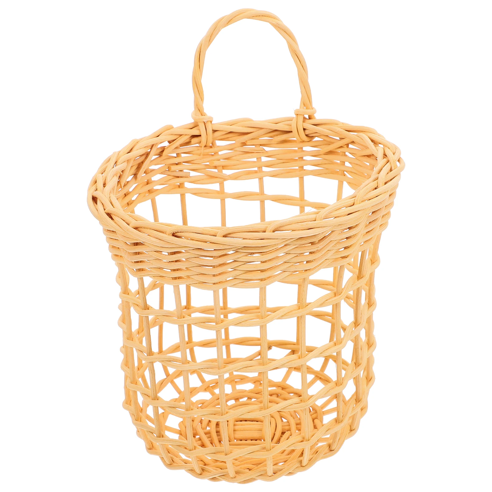 

Rattan Woven Basket Decorative Hanging Basket for Flower Pendant White Vine H held Storage Kitchenware Home Office Garden Party