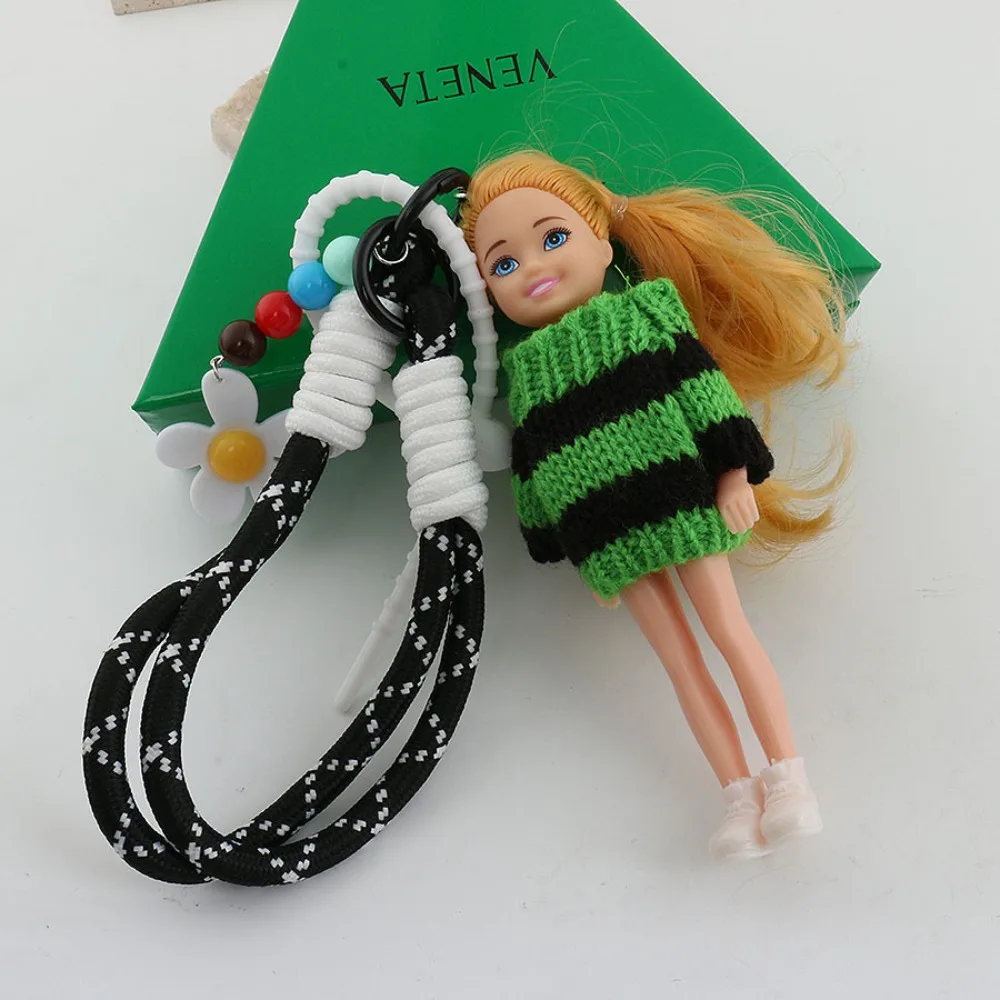 New Cute Doll Pendant Hanging Ornament DIY Change Clothes Car Key Ring Keychain for Barbie Doll