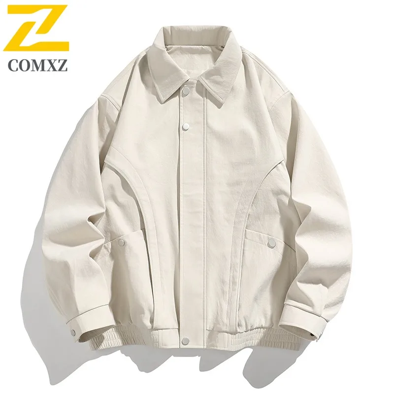 Maxbarley Men Plus Size Casual Stand Collar Jacket 2025 Loose Fit Slim Coat Comfortable Lightweight Fashionable Trendy Outerwear