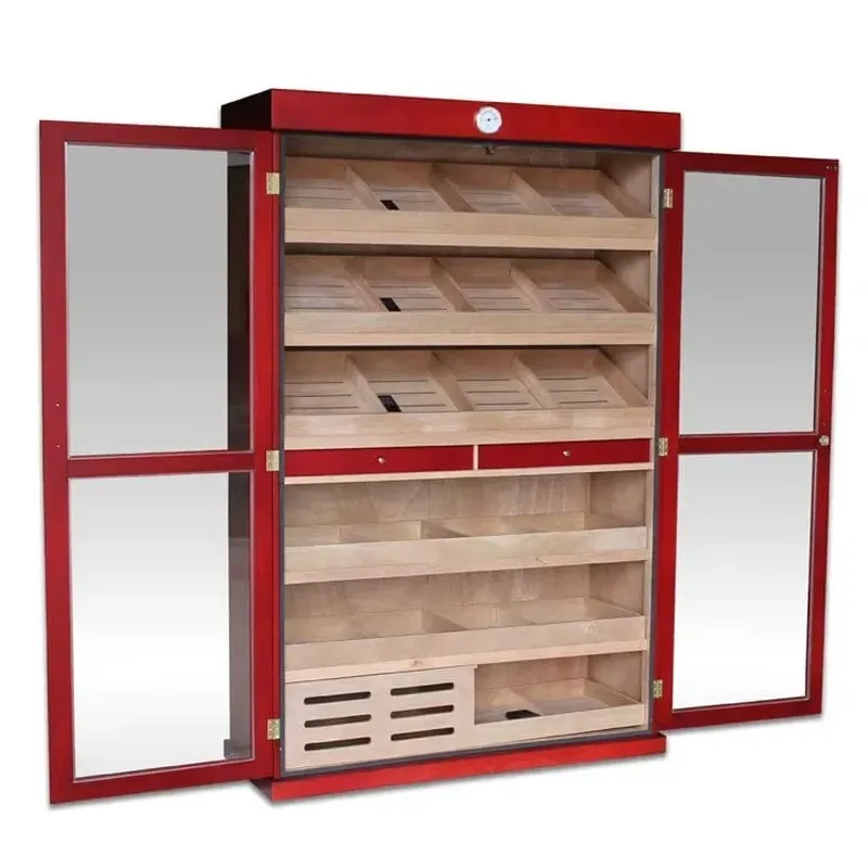 Luxury Painted Wood Wine Rack with LED Display for Home Bar and Restaurant Storage