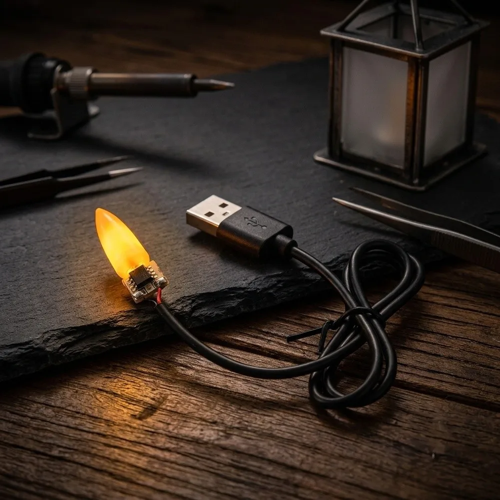 5V USB Flame LED Light Circuit Board Jumping Corn Shape Simulation Candle PCBA Flickering Lamp Module For DIY Decor Lighting