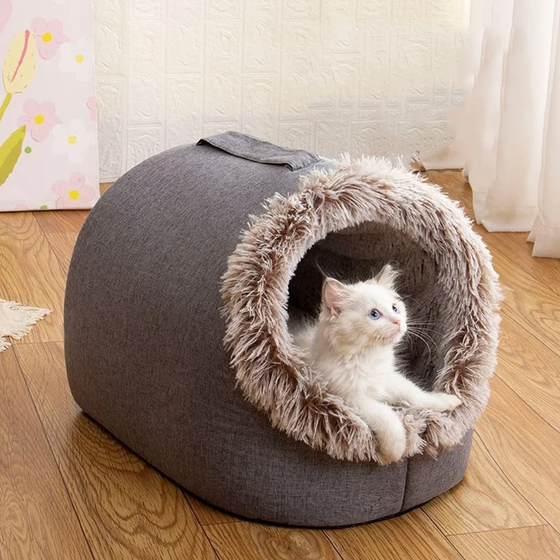 New Deep Sleep Comfort In Winter Cat Bed Iittle Mat Basket Small Dog House Products Pets Tent Cozy Cave Nest Indoor Cama Gato