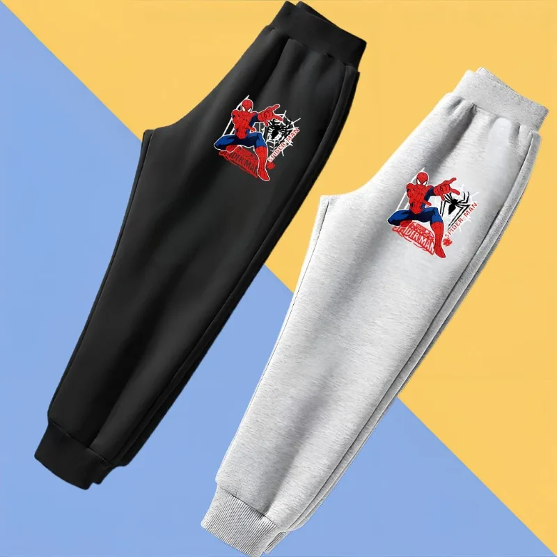 ربيع الخريف الأطفال سراويل تقليدية الأولاد مرونة الخصر السراويل الرياضية الاطفال عالية الخصر عداء ببطء مارفل سبايدرمان طباعة بنطال أولادي