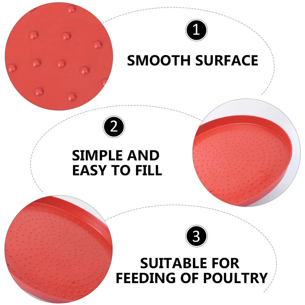 

3Pcs Durable Chicken Feeding Plates Poultry Fodder Tray Large Round Plastic Food Container Chicken Feeding Plate