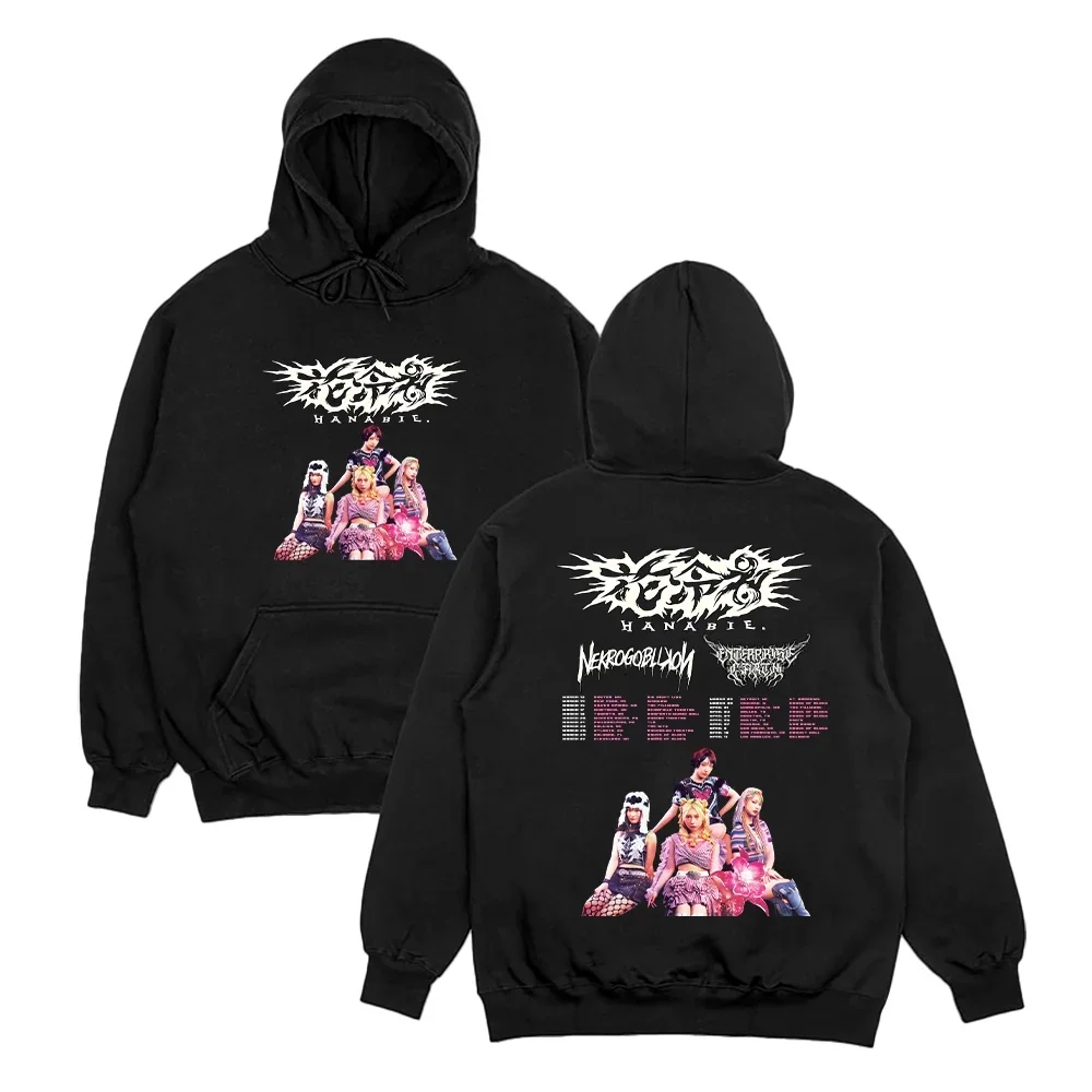 Hanabie.2026 Tour Hoodies Hanabie Girl Group Metal Merch Streetwear Men Women Retro Aesthetic Pullovers Casual Unisex Sweatshirt