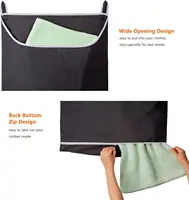 XL Hanging Laundry Hamper Bag Black Door Hanging Hamper with Large Openging  Door Laundry Basket - Image 3