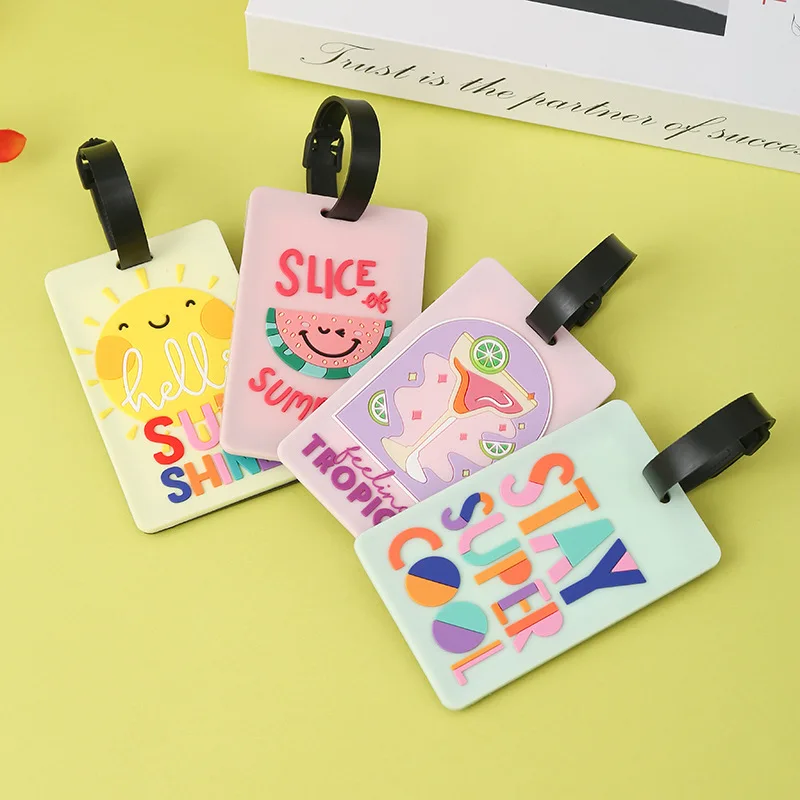 

New Creative PVC Luggage Tag Cartoon Anti Lost Luggage Tags Boarding Pass Name Address Lable Luggage Identification Accessories