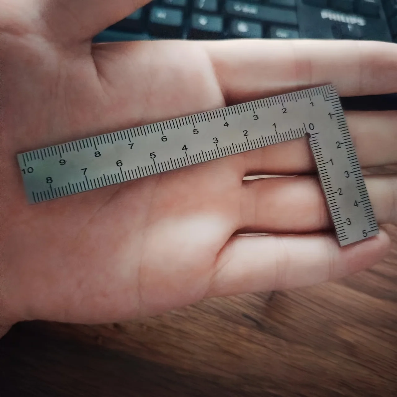 Mini Square L Shape Double Sided Precision Ruler Thick Multifunctional Angle Gauge For Leather Craft 102mm52mm 4In2In