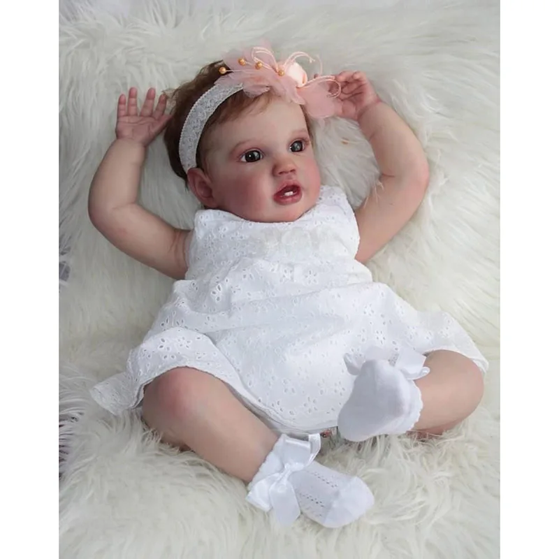 60 cm herboren peuterbabypop Lottie levensechte prinses meisje Soft Touch realistische levensechte babypoppen 3D-huid met zichtbare aderen