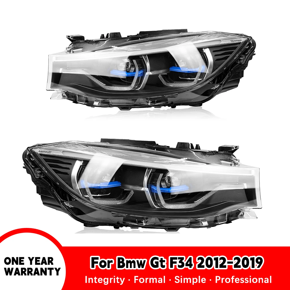 

2 шт. автомобильные светодиодные фонари 12 В для фар Bmw 3 серии Gt F34 2012-2019, модифицированные дневные ходовые фары в сборе, автозапчасти