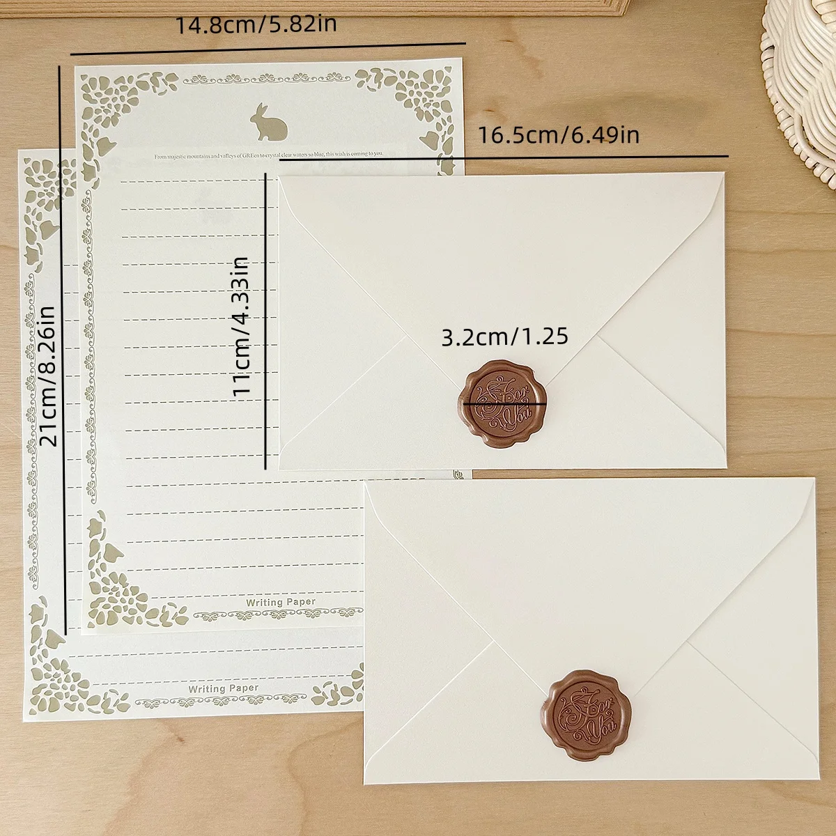 1 set of pearlescent envelope stationery set Holiday handwritten confession blessing letter  Wedding party invitations