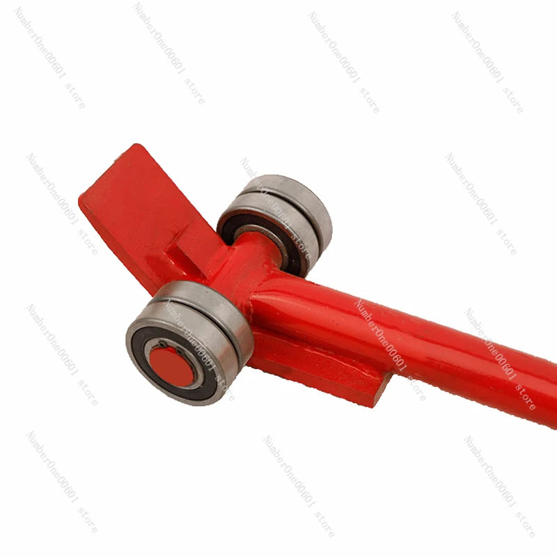 Heavy Duty Wheeled Flat Head Pulley Lifting Crowbar Thickened Seamless Steel Pipe Bearing Crowbar Lifting and Handling Equipment