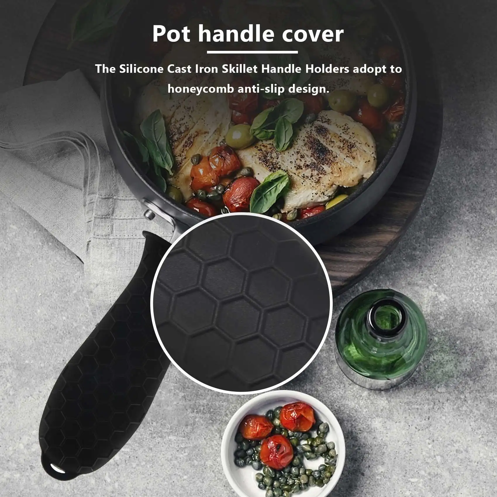 4 Pack Silicone Hot Handle Holders Cover Cast Iron Skillet Handle Cover Pot Handle Holder Sleeve Heat Resistant Top-Rated